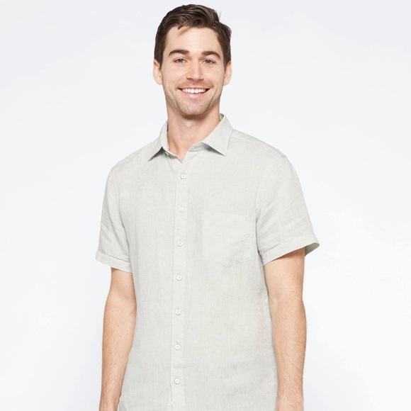 RODD & GUNN Ellerslie Linen Shirt in Vapour Size L NWT